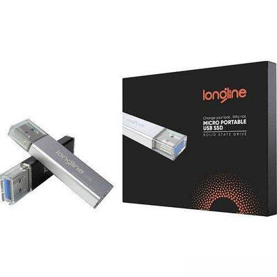 Longline Micro Portable 128GB Usb SSD Flash Bellek Siyah 550/500Mb/Sn Okuma Yazma