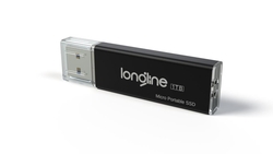 LONGLINE - Longline Micro Portable 1TB Usb SSD Flash Bellek Siyah 550/500Mb/Sn Okuma Yazma