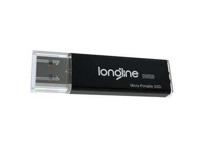Longline Micro Portable 240GB Usb SSD Flash Bellek Siyah 550/500Mb/Sn Okuma Yazma - 1