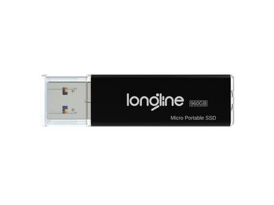 Longline Micro Portable 960GB Usb SSD Flash Bellek Siyah 550/500Mb/Sn Okuma Yazma