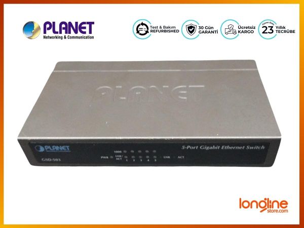 Planet 5-Port Gigabit Ethernet Switch, GSD-503, DC 5V 1A Max