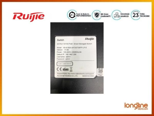 Ruijie XS-S1920-24T2GT2SFP-LP-E 24 Port 2 SFP Switch