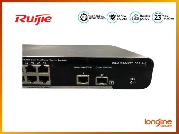 Ruijie XS-S1920-9GT1SFP-P-E 8 Port GB PoE Switch - 7
