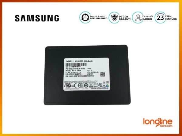 SAMSUNG MZQL2960HCJR-00A07 960GB NVME 2.5 7MM SED SSD