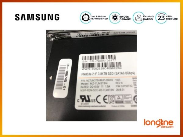 Samsung PM863a 3.84TB SATA 6GB/s 2.5