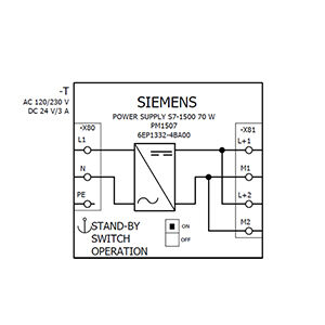 SIEMENS 6EP1332-4BA00 S7-1500 PM 1507 24V DC / 3A 1AC - 3