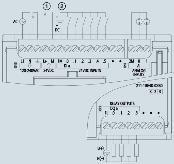 SIEMENS 6ES7211-1BE40-0XB0 /CPU 1211C, AC/DC/REL - 3