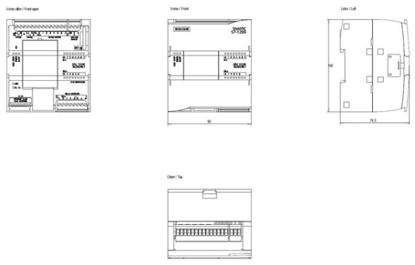 SIEMENS 6ES7212-1HE40-0XB0 S7-1200 CPU 1212C DC/DC/RELAY (8DI 6DQ 2AI) - 2