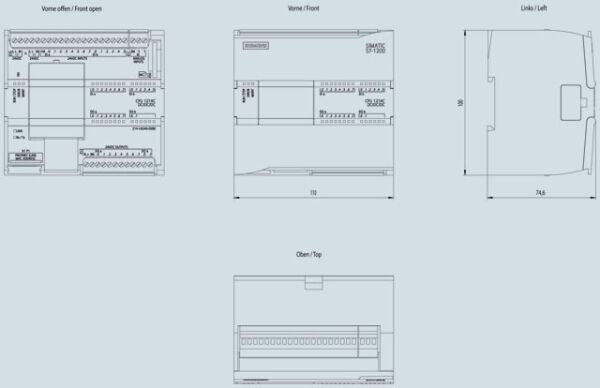 SIEMENS 6ES7214-1AG40-0XB0 S7-1200 CPU 1214C DC/DC/DC (14DI 10DQ 2AI) - 3