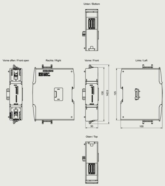 SIEMENS 6ES7231-4HF50-0XB0 SIMATIC S7-1200 G2: SM 1231 analog input, 8 AI; inputs: 8x AI 14 bit ADC (+/-10 V, +/-5 V, +/-2.5 V or 0-20 mA/4-20 mA) - 3