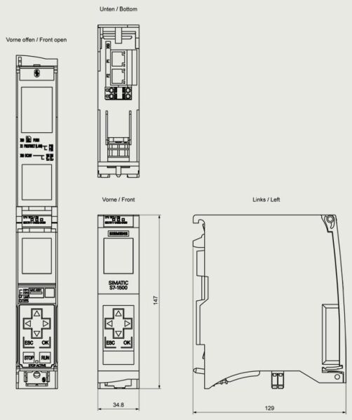 SIEMENS 6ES7511-1AK02-0AB0 /SIMATIC S7-1500, CPU 1511-1 - 3