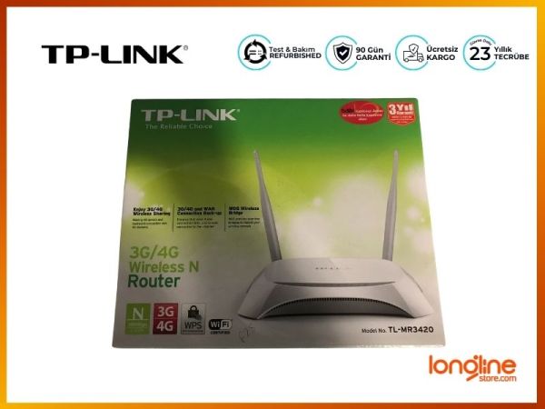 TP-LINK TL-MR3420 300MBPS N KABLOSUZ 4-PORT 2X5DBI IP WPS 3G/4G - 2