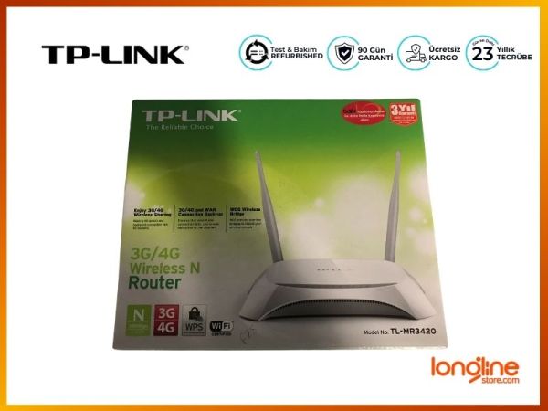 TP-LINK TL-MR3420 300MBPS N KABLOSUZ 4-PORT 2X5DBI IP WPS 3G/4G
